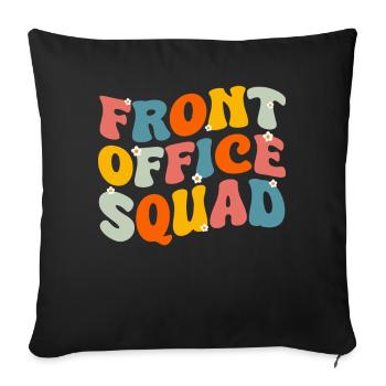 Secrétaire de l’école Front Office - Housse de coussin décorative 45 x 45 cm - noir - Devant