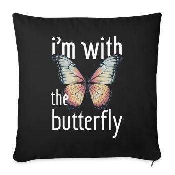 Butterfly Monarch Butterfly Colorful Butterflies - Sofa pillowcase 17,3'' x 17,3'' (45 x 45 cm) - black - Front