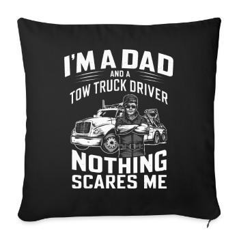 Tow Truck Tow Truck - Sofa pillowcase 17,3'' x 17,3'' (45 x 45 cm) - black - Front