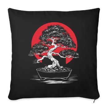 Bonsai Tree Japanese Bonsai - Sofa pillowcase 17,3'' x 17,3'' (45 x 45 cm) - black - Front