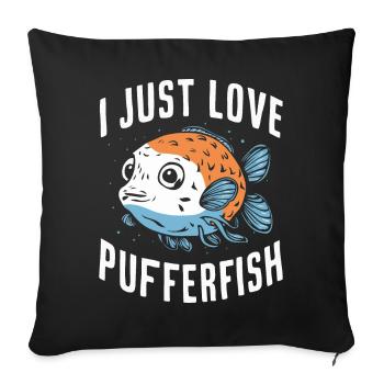 Pufferfish, Pufferfish, Fish, Ocean, Animal - Sofa pillowcase 17,3'' x 17,3'' (45 x 45 cm) - black - Front