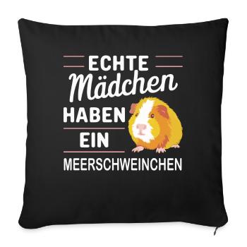 Guinea Pig Shorthair Longhair Crested Dogs - Sofa pillowcase 17,3'' x 17,3'' (45 x 45 cm) - black - Front