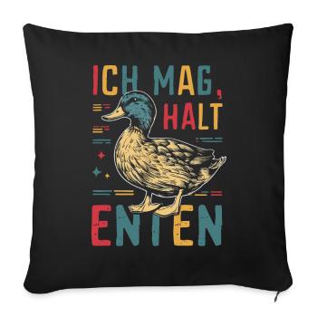 Mallard, Duck, Duck, Dark Duck, Bird - Sofa pillowcase 17,3'' x 17,3'' (45 x 45 cm) - black - Front