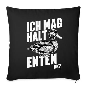 Mallard, Duck, Duck, Dark Duck, Bird - Sofa pillowcase 17,3'' x 17,3'' (45 x 45 cm) - black - Front