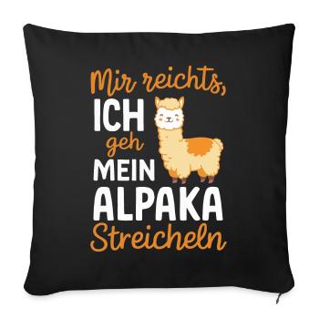 Alpaca Llama Alpacas Animal - Sofa pillowcase 17,3'' x 17,3'' (45 x 45 cm) - black - Front