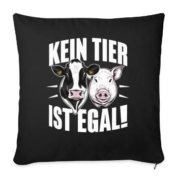 Végétarien Végétalien Bien-être animal Droits des animaux Veggie - Housse de coussin décorative 45 x 45 cm - noir - Devant