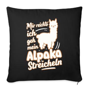 Alpaca Llama Alpacas Animal - Sofa pillowcase 17,3'' x 17,3'' (45 x 45 cm) - black - Front
