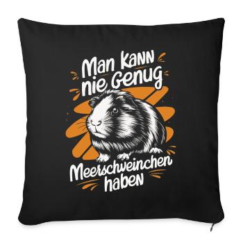 Cochon d’Inde à poil long chiens à crête à poil long - Housse de coussin décorative 45 x 45 cm - noir - Devant