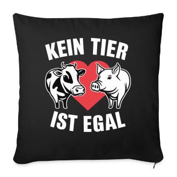Végétarien Végétalien Bien-être animal Droits des animaux Veggie - Housse de coussin décorative 45 x 45 cm - noir - Devant