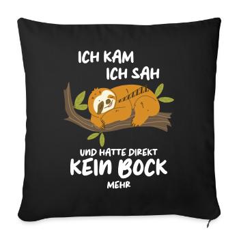 Sloth Sloths Animal Sleeping Lazy - Sofa pillowcase 17,3'' x 17,3'' (45 x 45 cm) - black - Front
