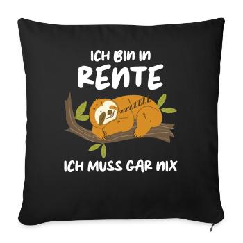 Retraite Pension Pension Retraite - Housse de coussin décorative 45 x 45 cm - noir - Devant