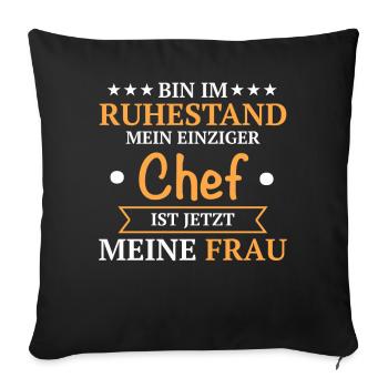 Retraite Pension Pension Retraite - Housse de coussin décorative 45 x 45 cm - noir - Devant