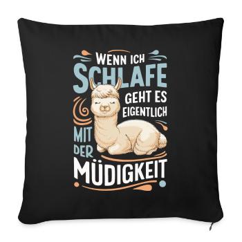 Alpaca Llama Alpacas Animal - Sofa pillowcase 17,3'' x 17,3'' (45 x 45 cm) - black - Front
