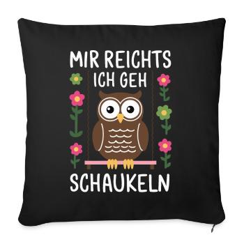 Noctambule, Hibou, Hibou, Oiseau - Housse de coussin décorative 45 x 45 cm - noir - Devant