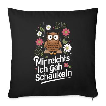 Noctambule, Hibou, Hibou, Oiseau - Housse de coussin décorative 45 x 45 cm - noir - Devant