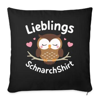 Noctambule, Hibou, Hibou, Oiseau - Housse de coussin décorative 45 x 45 cm - noir - Devant