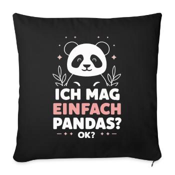 Panda Panda Bear Pandas - Sofa pillowcase 17,3'' x 17,3'' (45 x 45 cm) - black - Front