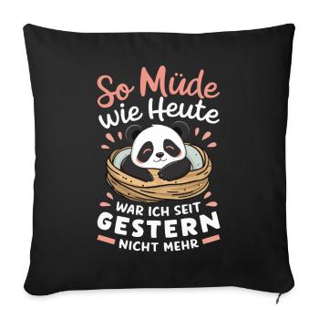 Panda Panda Bear Pandas - Sofa pillowcase 17,3'' x 17,3'' (45 x 45 cm) - black - Front