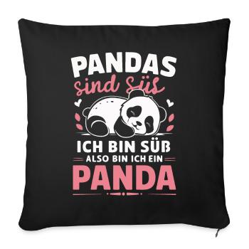Panda Panda Bear Pandas - Sofa pillowcase 17,3'' x 17,3'' (45 x 45 cm) - black - Front