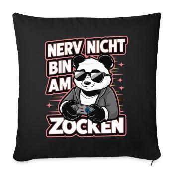 Panda Panda Bear Pandas - Sofa pillowcase 17,3'' x 17,3'' (45 x 45 cm) - black - Front