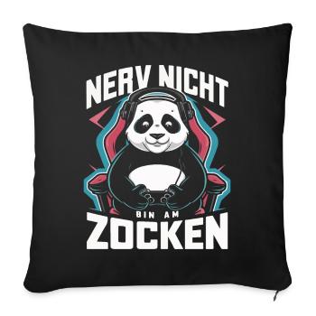 Panda Panda Bear Pandas - Sofa pillowcase 17,3'' x 17,3'' (45 x 45 cm) - black - Front