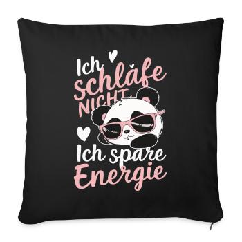 Panda Panda Bear Pandas - Sofa pillowcase 17,3'' x 17,3'' (45 x 45 cm) - black - Front