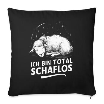 moutons, troupeau de moutons, ferme, agriculteur, berger - Housse de coussin décorative 45 x 45 cm - noir - Devant