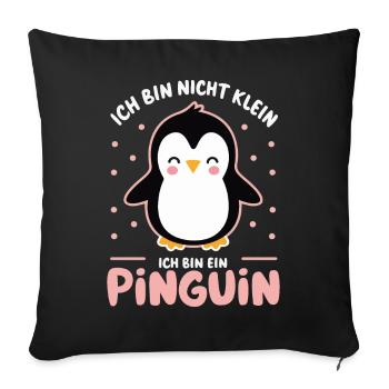 Penguin Little Penguins Emperor Penguin - Sofa pillowcase 17,3'' x 17,3'' (45 x 45 cm) - black - Front