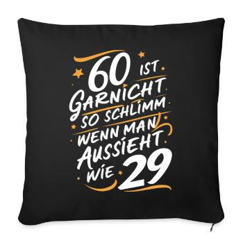 Birthday gift 60 years birthday boy - Sofa pillowcase 17,3'' x 17,3'' (45 x 45 cm) - black - Front