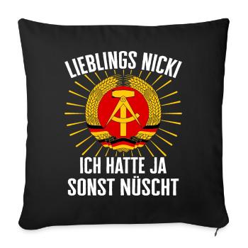 East Germany East East East GDR Home Eastern Bloc - Sofa pillowcase 17,3'' x 17,3'' (45 x 45 cm) - black - Front