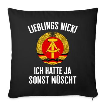East Germany East East East GDR Home Eastern Bloc - Sofa pillowcase 17,3'' x 17,3'' (45 x 45 cm) - black - Front