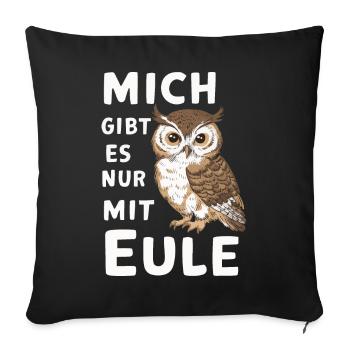 Noctambule, Hibou, Hibou, Oiseau - Housse de coussin décorative 45 x 45 cm - noir - Devant
