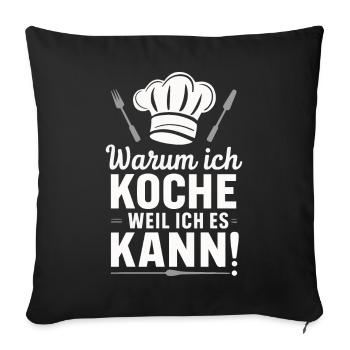 Chef cuisinier - Housse de coussin décorative 45 x 45 cm - noir - Devant