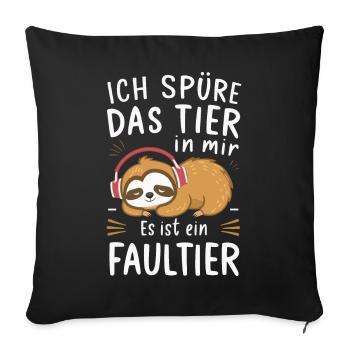 Sloth, Sloths, Animal, Sleeping, Lazy - Sofa pillowcase 17,3'' x 17,3'' (45 x 45 cm) - black - Front