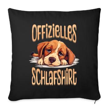 Chemise de nuit officielle Pyjama chien Animal mignon - Housse de coussin décorative 45 x 45 cm - noir - Devant