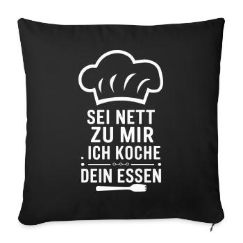 Chef cuisinier - Housse de coussin décorative 45 x 45 cm - noir - Devant