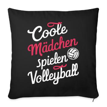 Volley-ball Volley-ball de plage Joueurs de volley-ball sportifs - Housse de coussin décorative 45 x 45 cm - noir - Devant