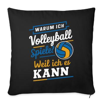Volley-ball Volley-ball de plage Joueurs de volley-ball sportifs - Housse de coussin décorative 45 x 45 cm - noir - Devant