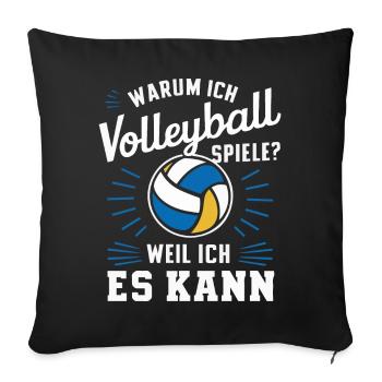Volley-ball Volley-ball de plage Joueurs de volley-ball sportifs - Housse de coussin décorative 45 x 45 cm - noir - Devant