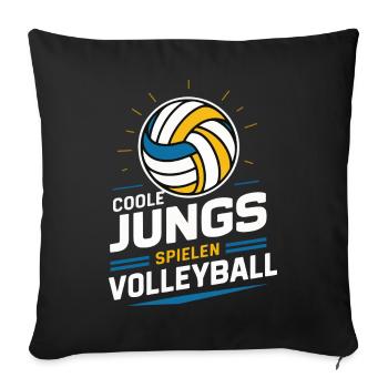 Volley-ball Volley-ball de plage Joueurs de volley-ball sportifs - Housse de coussin décorative 45 x 45 cm - noir - Devant