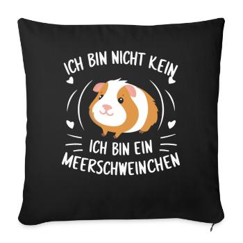 Cochon d’Inde à poil long chiens à crête à poil long - Housse de coussin décorative 45 x 45 cm - noir - Devant