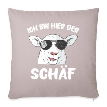moutons, troupeau de moutons, ferme, agriculteur, berger - Housse de coussin décorative 45 x 45 cm - taupe clair - Devant