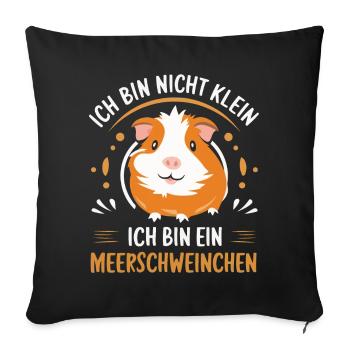 Cochon d’Inde à poil long chiens à crête à poil long - Housse de coussin décorative 45 x 45 cm - noir - Devant