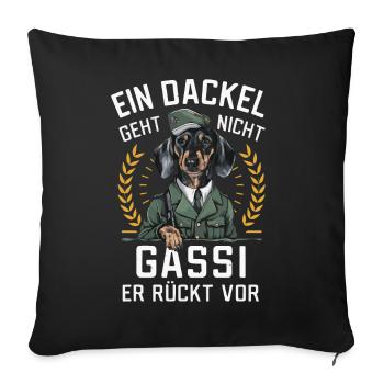 Teckel Teckel Chien Chiens - Housse de coussin décorative 45 x 45 cm - noir - Devant