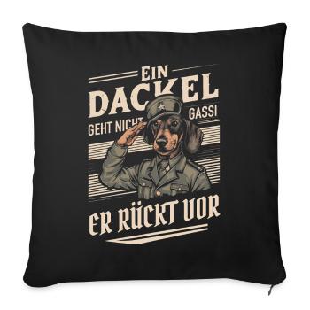 Teckel Teckel Chien Chiens - Housse de coussin décorative 45 x 45 cm - noir - Devant