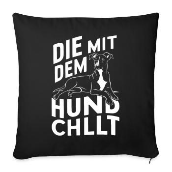 Dog Dogs Pet Funny Sayings - Sofa pillowcase 17,3'' x 17,3'' (45 x 45 cm) - black - Front