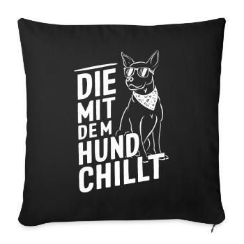 Dog Dogs Pet Funny Sayings - Sofa pillowcase 17,3'' x 17,3'' (45 x 45 cm) - black - Front