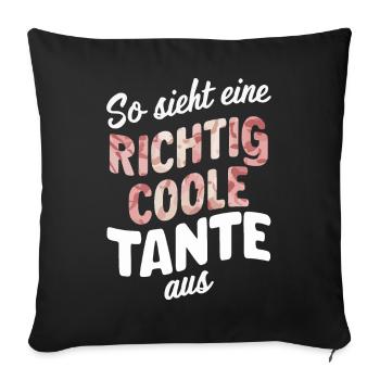 Tante Tantes Famille Marraine - Housse de coussin décorative 45 x 45 cm - noir - Devant