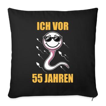 Cadeau d’anniversaire 55 ans Enfant d’anniversaire - Housse de coussin décorative 45 x 45 cm - noir - Devant