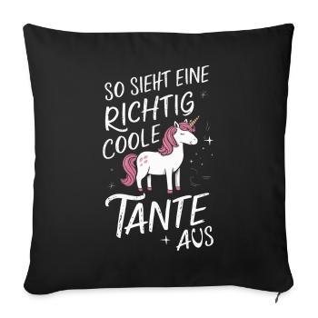 Tante Tantes Famille Marraine - Housse de coussin décorative 45 x 45 cm - noir - Devant